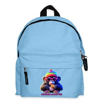Singe coloré avec lunettes de soleil et casquette - Sac à dos Enfant - bleu clair - Devant