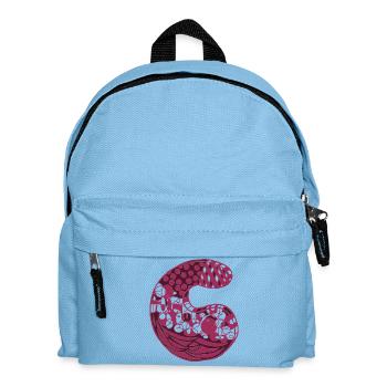 Buchstabe C mit Charakter in rot - Kinder Rucksack - Hellblau - Vorne