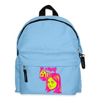 Meme girl with fire under the roof - Kids' Backpack - light blue - Front