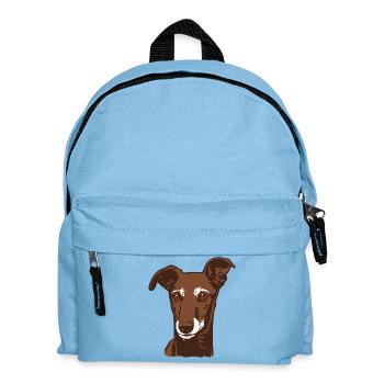 Galgo Español - Portrait - 20250603 - Kinder Rucksack - Hellblau - Vorne