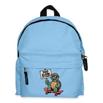 Schildkröte, Turtle -too slow to care Schild - Kinder Rucksack - Hellblau - Vorne