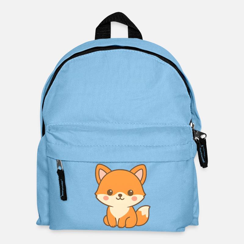 Cute Fox Motif - Kids' Backpack - light blue