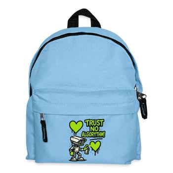 Robot avec cœur et message anti-algorithme - Sac à dos Enfant - bleu clair - Devant