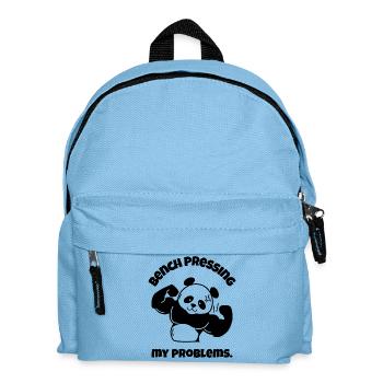 Bench Pressing My Problems - Kids' Backpack - light blue - Front
