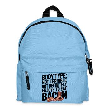Humorvoller Körpertyp eines Speckliebhabers - Kinder Rucksack - Hellblau - Vorne
