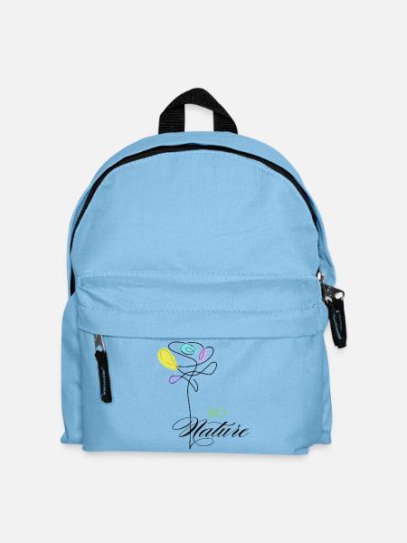 Fleurs colorées Bio Nature - Sac à dos Enfant - bleu clair