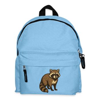 Waschbär Zeichnung - Kinder Rucksack - Hellblau - Vorne