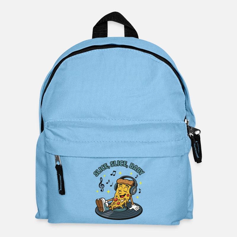 Slice Slice Baby – Lustiges Pizza Retro Comic Moti - Kinder Rucksack - Hellblau