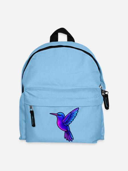 Neon Kolibri Tiere - Kinder Rucksack - Hellblau