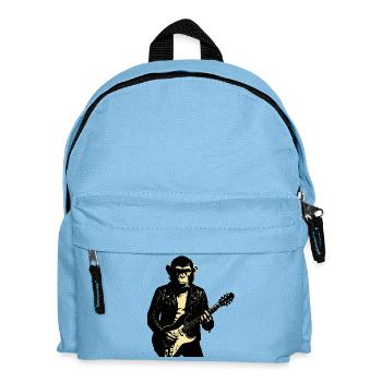 Rock Monkey Guitarist in Leather - Kids' Backpack - light blue - Front