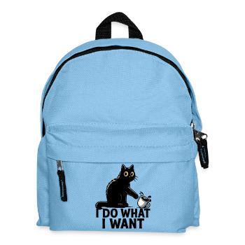 Je fais ce que je veux – Art drôle de café Black Cat - Sac à dos Enfant - bleu clair - Devant
