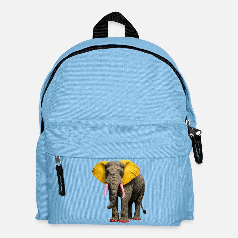 Elefanten Diva: Pop Art Design mit bunten Akzenten - Kinder Rucksack - Hellblau
