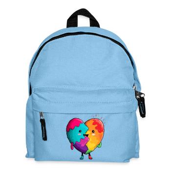 Regenbogenherz Umarmung - Kinder Rucksack - Hellblau - Vorne