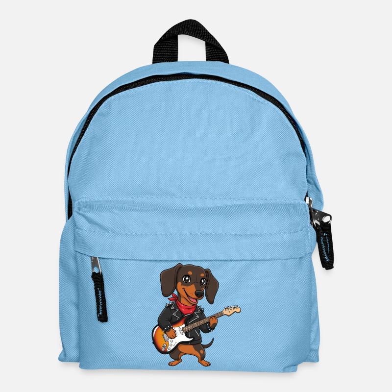 RockerDachshund with EGitarre - Kids' Backpack - light blue