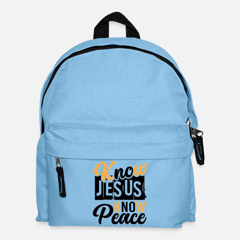Know Jesus Know Peace – Peace in Christ - Kids' Backpack - light blue