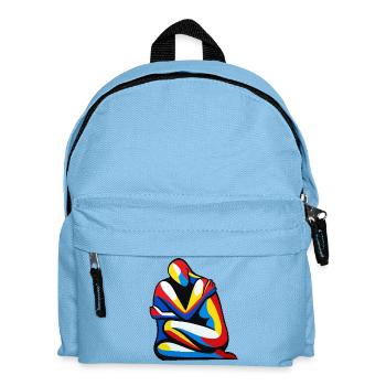 Bunte, abstrakte Umarmung - Kinder Rucksack - Hellblau - Vorne