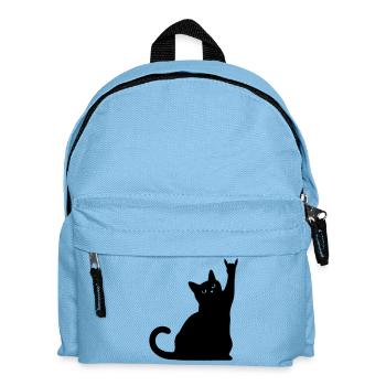 Black Cat – Devil Horns Silhouette - Kids' Backpack - light blue - Front