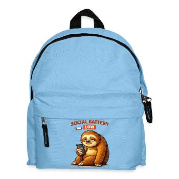 Schlechte Sozialbatterie niedrig - Kinder Rucksack - Hellblau - Vorne
