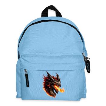 Fire Dragon Flaming Head - Kids' Backpack - light blue - Front