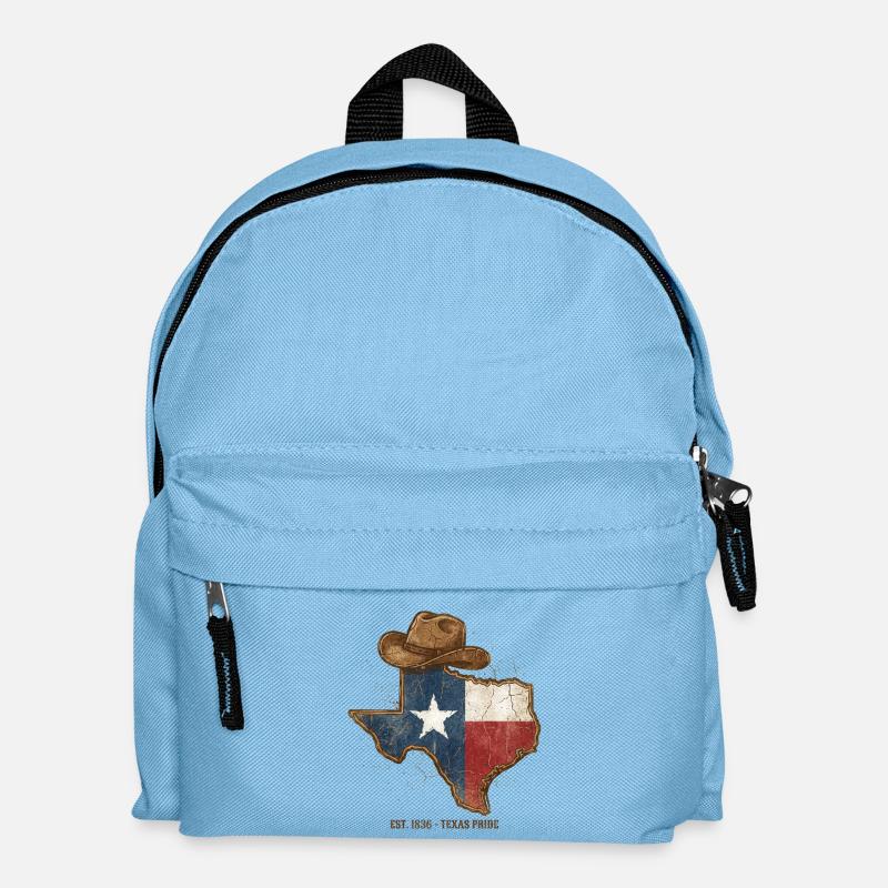 Texas Pride with cowboy hat - Kids' Backpack - light blue