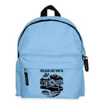 Kreta Griechenland Wahrzeichen Urlaub - Kinder Rucksack - Hellblau - Vorne