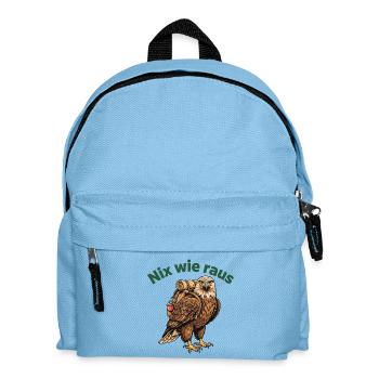Nix wie raus Natur Abenteuer Adler - Kinder Rucksack - Hellblau - Vorne