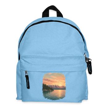 Sunset at the Mountain Lake - Kids' Backpack - light blue - Front
