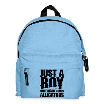 Just A Boy Who Really Loves Alligators - Kinder Rucksack - Hellblau - Vorne