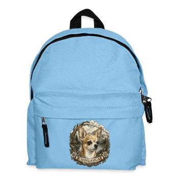 Chihuahua in vintage style with mountain landscape - Kids' Backpack - light blue - Front