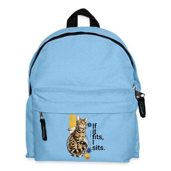 If I fit in, I sit in it – Bengal in a vase - Kids' Backpack - light blue - Front