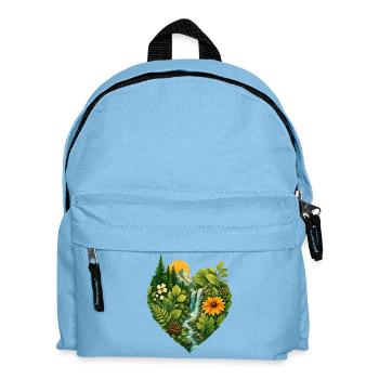 Naturliebhaber Ich liebe Natur Naturschutz Herz - Kinder Rucksack - Hellblau - Vorne