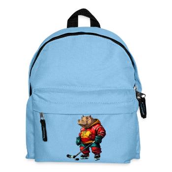 Nilpferde Eishockeyspieler / Hockey Flusspferd - Kinder Rucksack - Hellblau - Vorne