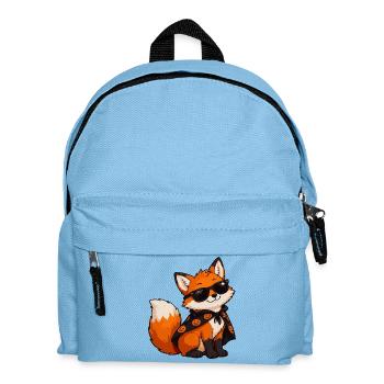 Fuchs mit Sonnenbrille und Kürbiscape - Kinder Rucksack - Hellblau - Vorne