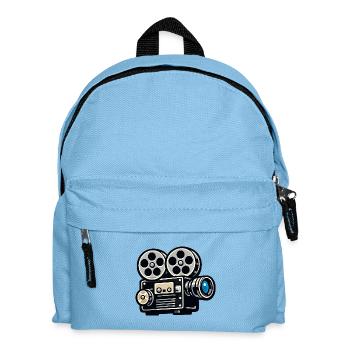 Vintage Movie Projector Illustration - Kids' Backpack - light blue - Front