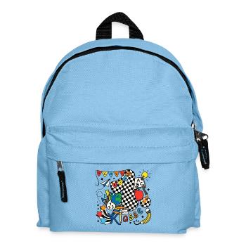Schulkind 2026 Einschulung erste Klasse Doodle - Kinder Rucksack - Hellblau - Vorne