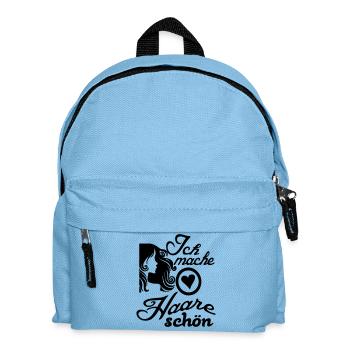 Ich mache Haare schön Friseur Spruch Geschenk - Kinder Rucksack - Hellblau - Vorne