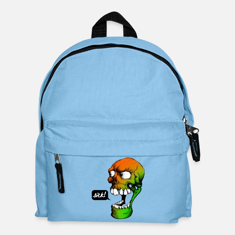 Crâne psychédélique - Sac à dos Enfant - bleu clair