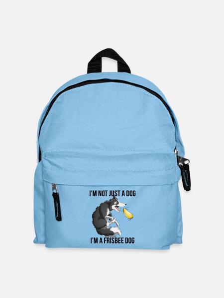 Ich bin ein Frisbee Dog - Border - Kinder Rucksack - Hellblau