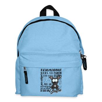Je Suis Staffie Bleu Blanc - NoirFR - Sac à dos Enfant - bleu clair - Devant