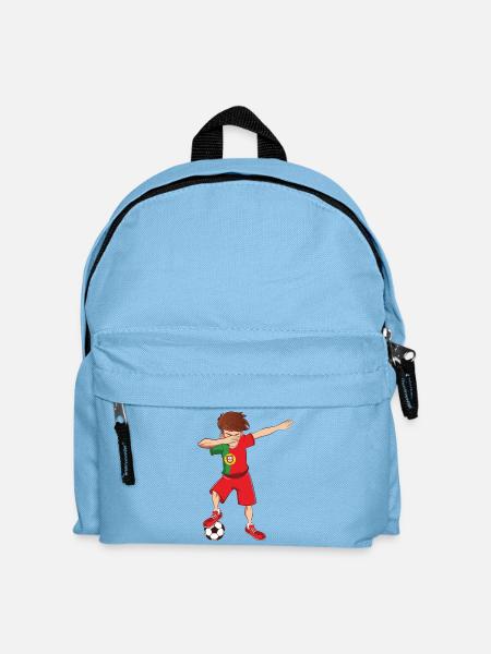 Dab Dabbing Portugal Fußball Trikot Spieler Fan - Kinder Rucksack - Hellblau