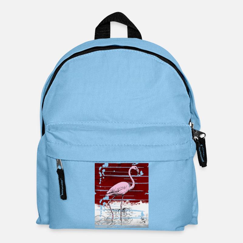 Flamant rose - Sac à dos Enfant - bleu clair