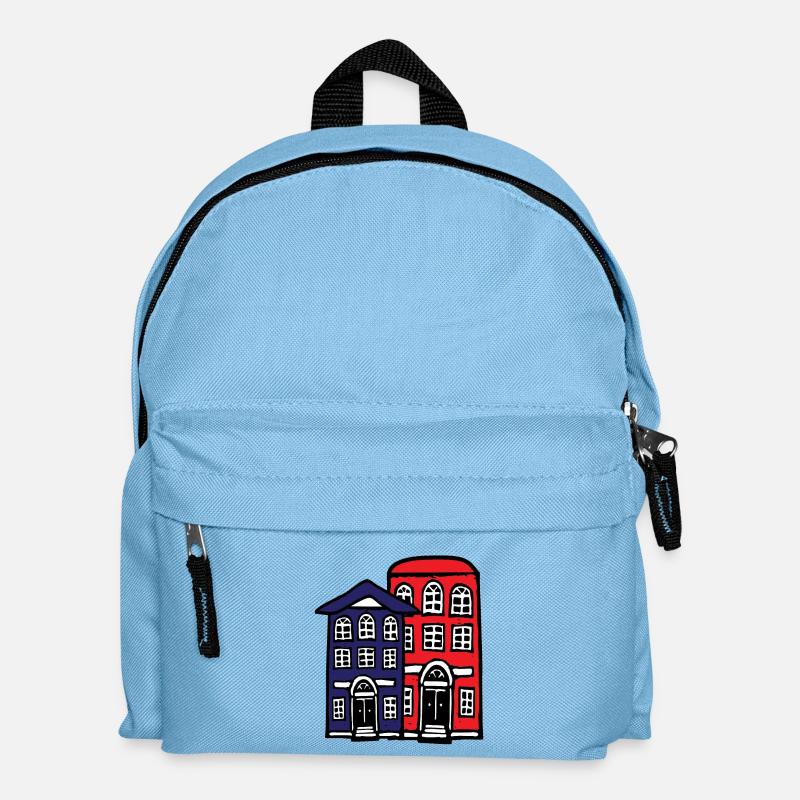 Gebäude - Kinder Rucksack - Hellblau