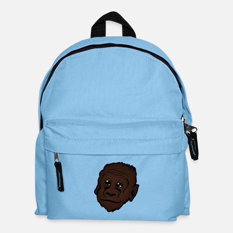 Gorilla animal motif - Kids' Backpack - light blue