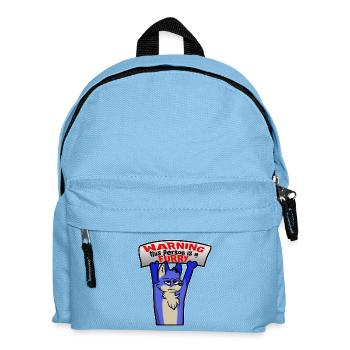 Warning this person is a furry - Kids' Backpack - light blue - Front