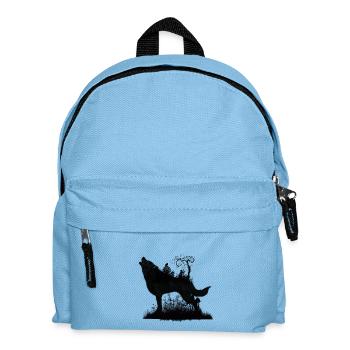 Wolf stürzt mit der Fee in der Nacht - Kinder Rucksack - Hellblau - Vorne