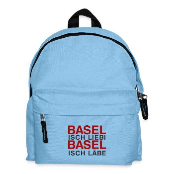 Basel isch Liebi, Basel isch Läbe - Kinder Rucksack - Hellblau - Vorne