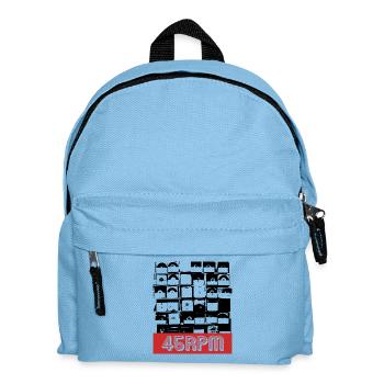 Vinyl 45RPM Plattenstapel Vinyl-Liebhaber - Kinder Rucksack - Hellblau - Vorne