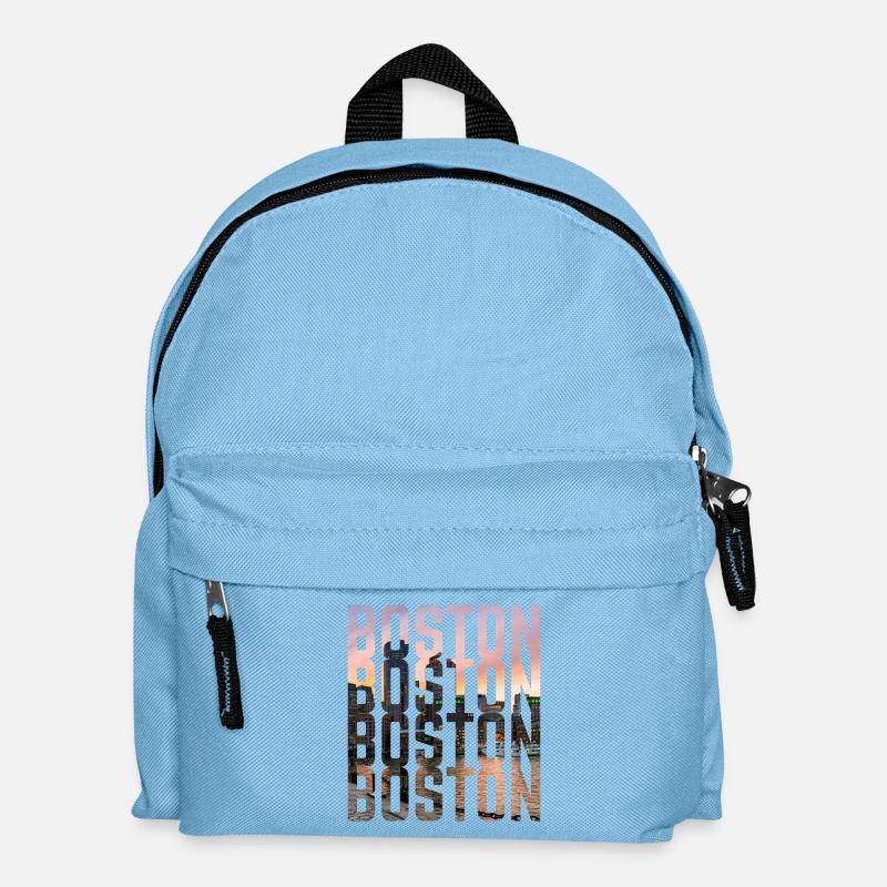 Lettrage Boston Skyline - Sac à dos Enfant - bleu clair