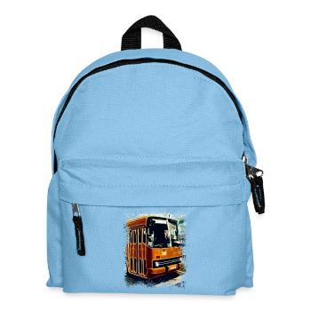 Vintage Ikarus Bus - Kinder Rucksack - Hellblau - Vorne