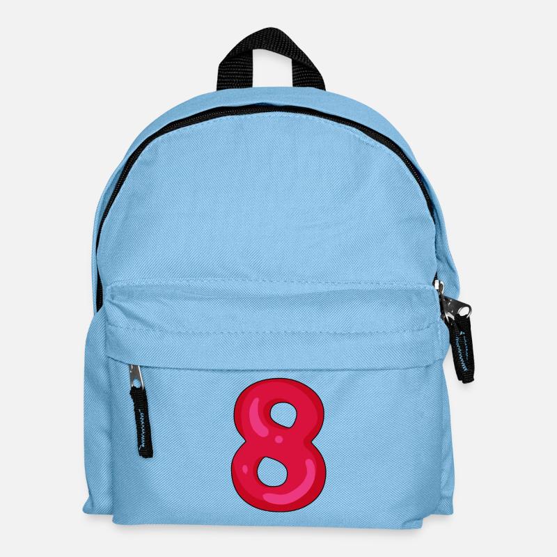 Nummer 8 - Zahl 8 - Kinder Rucksack - Hellblau